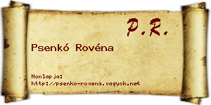Psenkó Rovéna névjegykártya